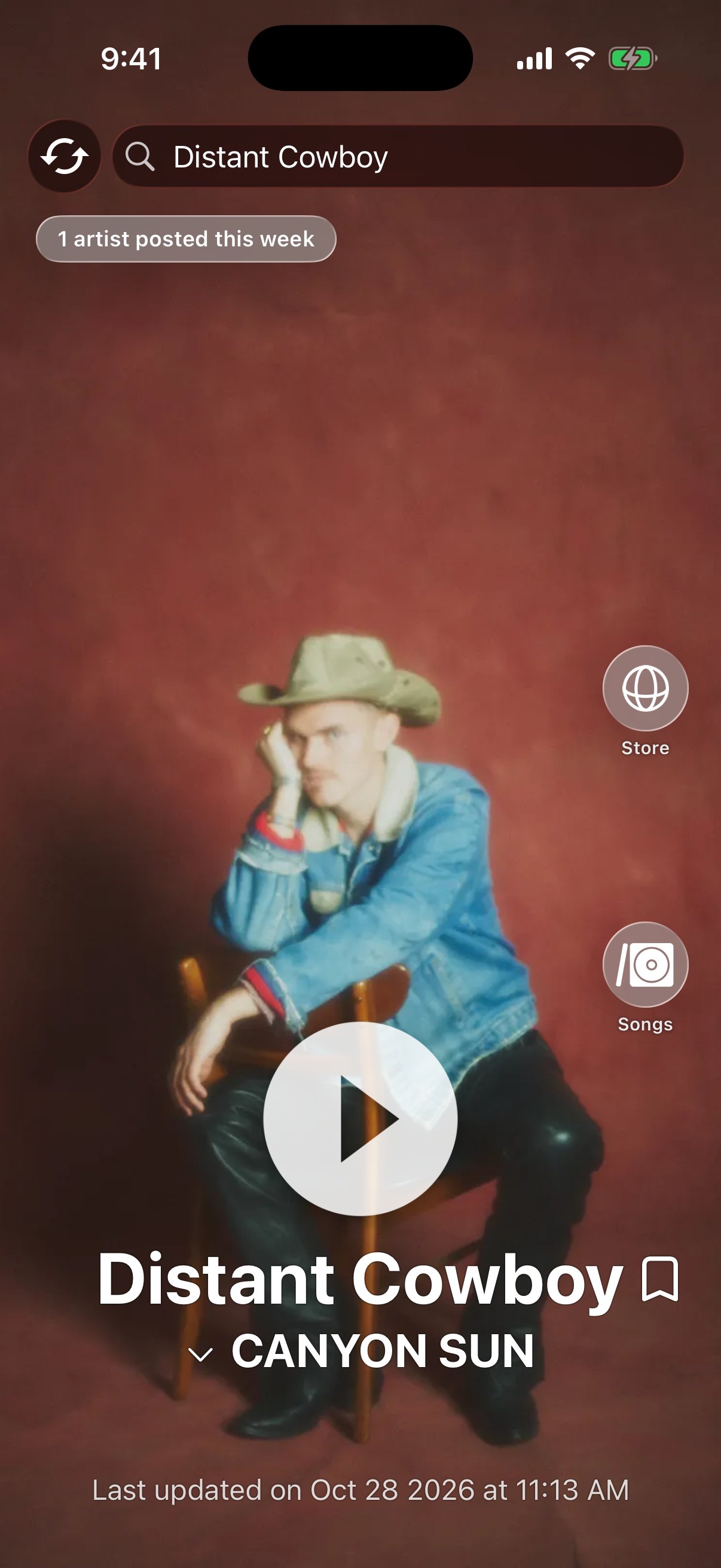 Distant Cowboy's artist page in MX, found with search